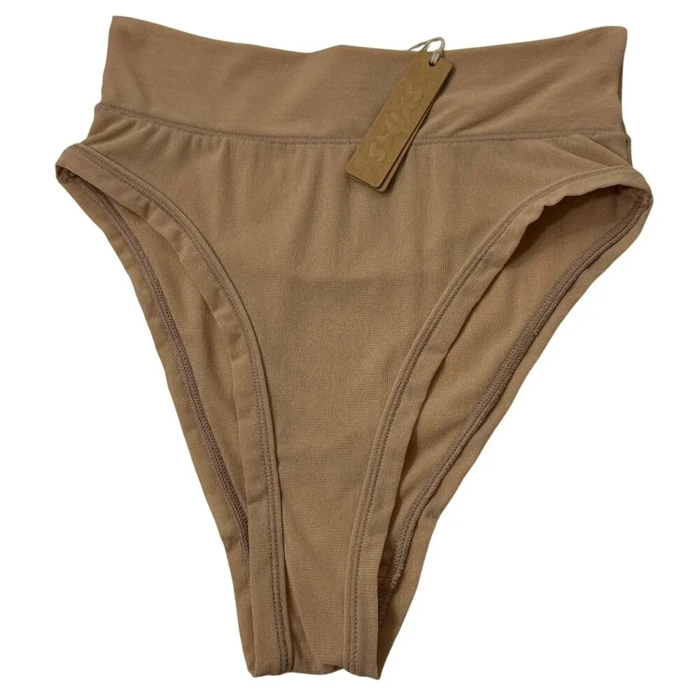 SKIMS Summer Mesh‎ Brief Lot of 2 Clay Cocoa XS
